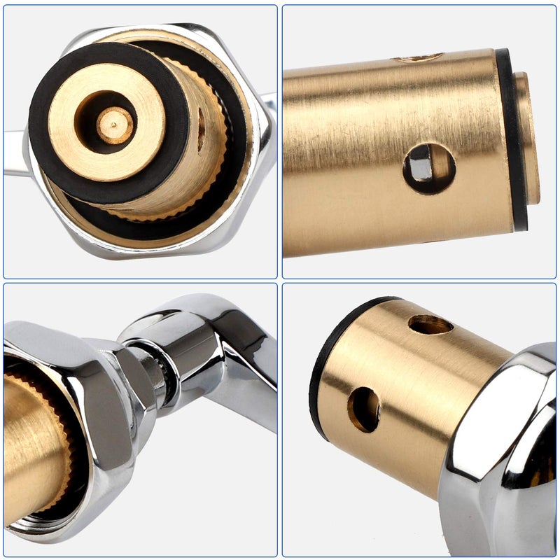 KWODE Replacement Brass Hydraulic Control Spindle Assembly Cartridge Faucet Valve for Bathroom Kitchen Wall Mount Commercial Faucet (1 Pair Hot & Cold) - Image 4